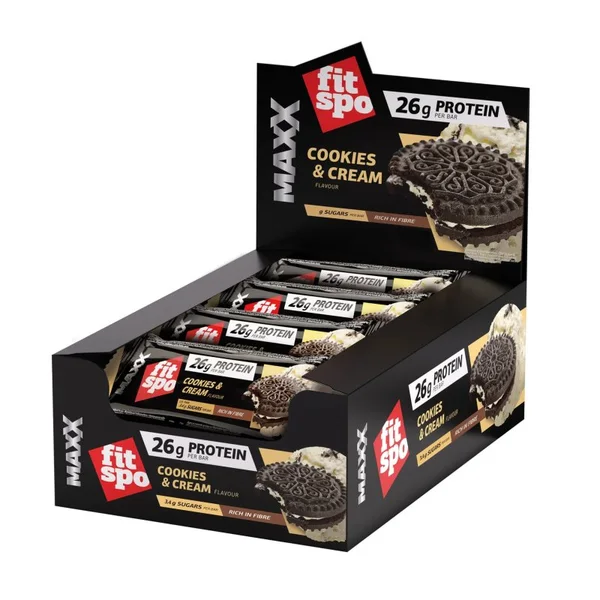 FitSpo Maxx Protein Bar — Cookies & Cream · 75 g
