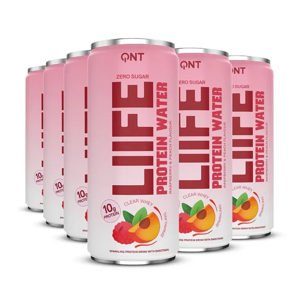 QNT Protein Water — Framboise & pêche · 330 ml
